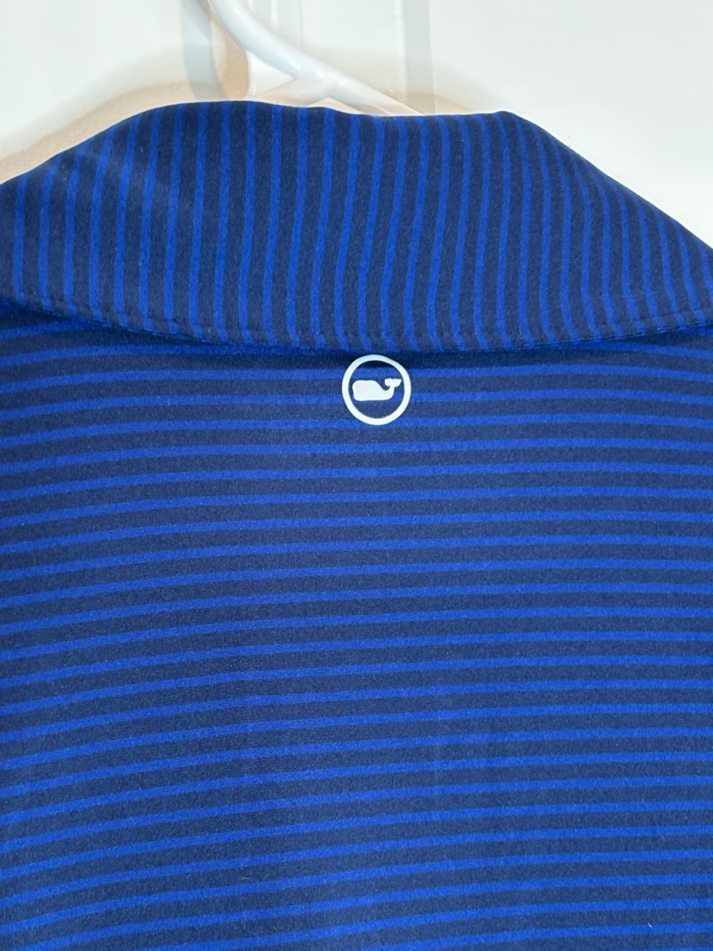 Vineyard Vines Navy Blue Stripe On The Go Sankaty Performance Polo Shirt M 12-14 - Picture 5 of 7